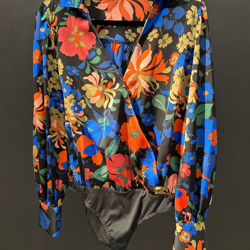 In Your Dreams Black Floral Bodysuit